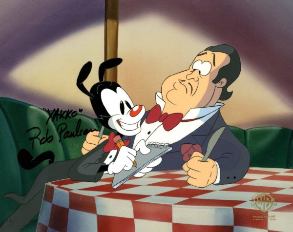 Animaniacs Original Production Cel Signed by Rob Paulsen: Yakko and Don Pepperoni Fashion