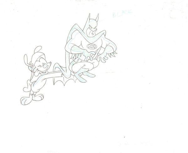 Animaniacs Original Production Drawing: Wakko and Batman Hot on Sale