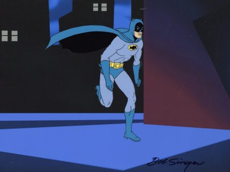 Batman Superfriends Original Production Cel and Matching Drawing Signed by Bob Singer: Batman Online Sale