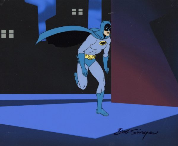 Batman Superfriends Original Production Cel and Matching Drawing Signed by Bob Singer: Batman Online Sale