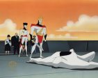 Batman Beyond Original Production Cel on Original Background: Royal Flush Gang Supply