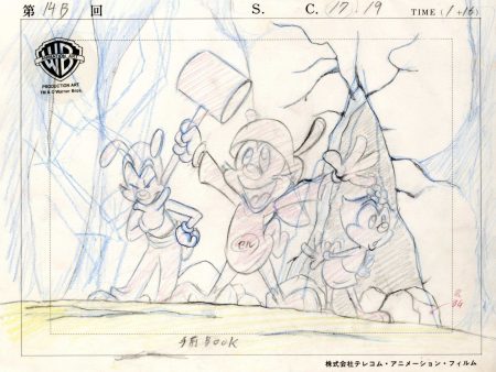 Animaniacs Original Production Drawing:  Yakko, Wakko, and Dot Online now