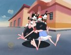 Animaniacs Original Production Cel: Yakko, Wakko, Dot, and Dr. Scratchansniff For Sale