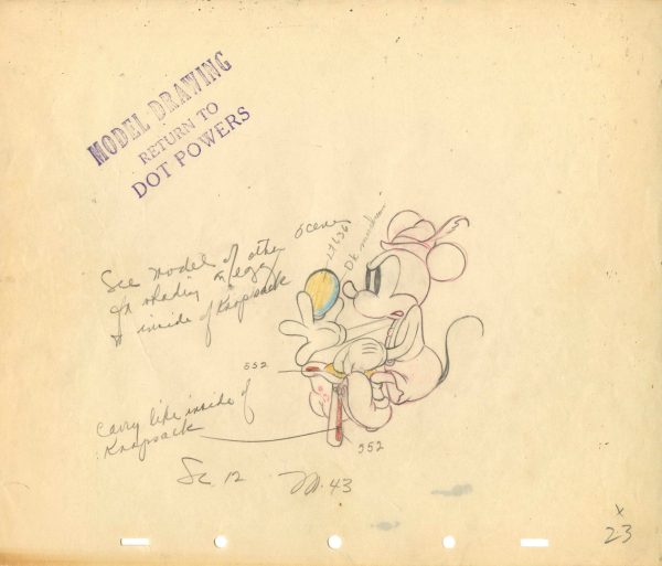 Alpine Climbers Original Production Model Drawing: Mickey Mouse For Sale