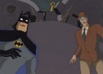 Batman The Animated Series Original Production Cel On Original Background: Batman and The Clock King Online Sale