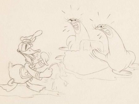 Mickey s Circus Donald Duck and Sea Lions Original Production Publicity Drawing Discount