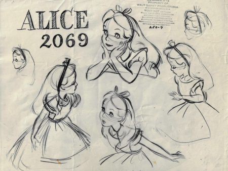 Alice In Wonderland Original Production Model Sheet on Sale