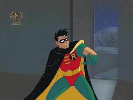 Batman The Animated Series Original Production Cel and Background: Robin For Sale