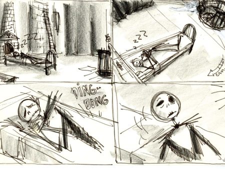 Nightmare Before Christmas Storyboard Drawing: Jack Skellington Online Sale