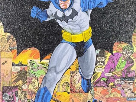 Batman Legacy Unique Mixed Media on Canvas by Randy Martinez For Sale