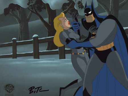 Batman The Animated Series Original Production Cel signed by Bruce Timm: Batman and Selina Kyle Discount