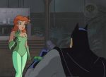 Batman The Animated Series Original Production Cel On Original Background with Matching Drawing: Poison Ivy and Batman Online Hot Sale