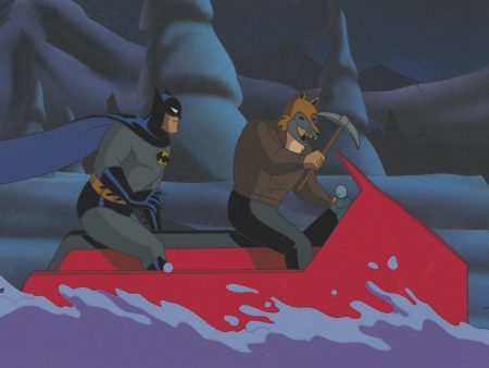 Batman The Animated Series Original Production Cel On Original Background: Batman and Fox Online Sale