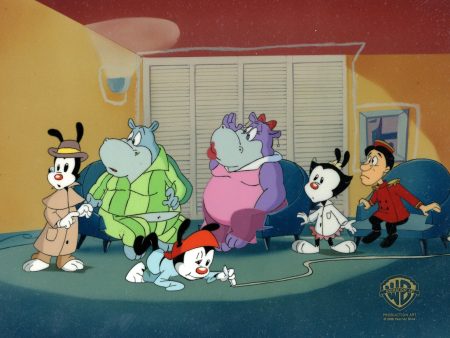 Animaniacs Original Production Cel: Yakko, Wakko, Dot, Hip Hippos with Framing Cheap