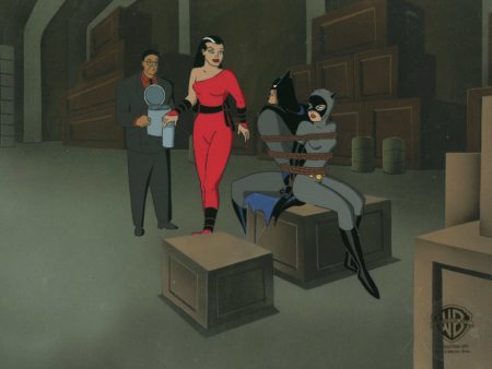 Batman The Animated Series Original Production Cel: Batman, Catwoman, Red Claw, and Stern Online Sale