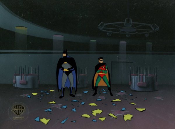 Batman The Animated Series Original Production Cel On Original Background: Batman and Robin Cheap