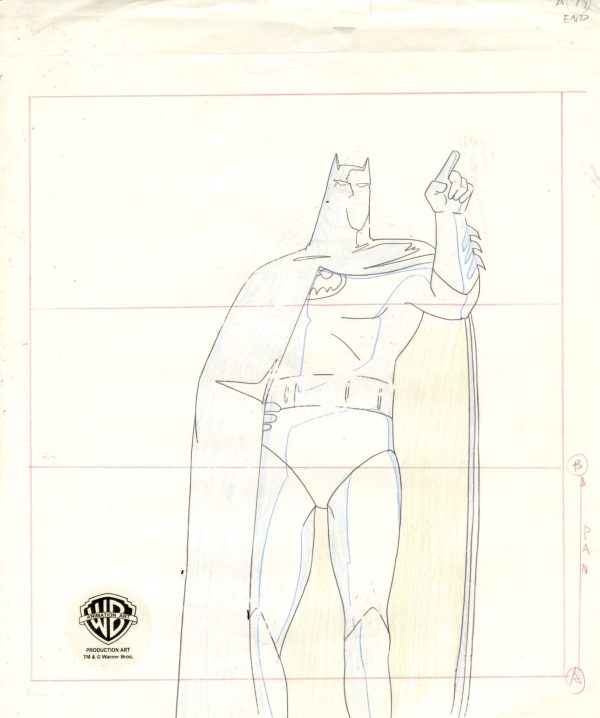 Batman The Animated Series Original Production Cel with Matching Drawing signed by Bruce Timm: Batman Cheap