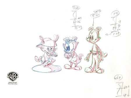 Animaniacs Original Production Drawing: Wakko, Yakko, and Dot For Sale