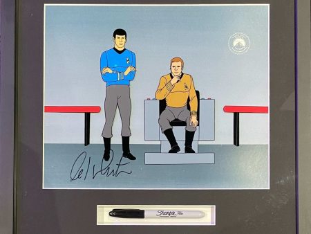 Star Trek The Animated Series: Kirk and Spock Sericel signed by William Shatner on Sale