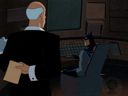 Batman The Animated Series Original Production Cel on Original Background: Batman and Alfred For Discount