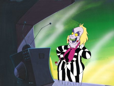 Beetlejuice The Animated Series Original Production Cel on Original Background with Matching Drawing:  Beetlejuice Discount