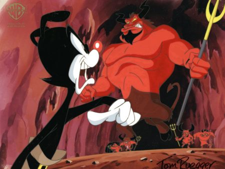 Animaniacs Original Production Cel Signed by Tom Ruegger: Yakko, Satan Hot on Sale