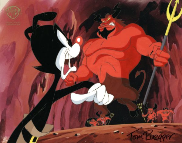 Animaniacs Original Production Cel Signed by Tom Ruegger: Yakko, Satan Hot on Sale