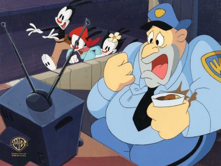 Animaniacs Original Production Cel: Yakko, Wakko, Dot and Ralph T. Guard Online Sale