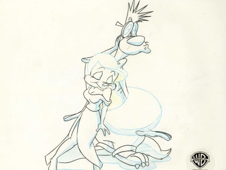 Animaniacs Original Production Drawing:  Minerva and Newt Hot on Sale