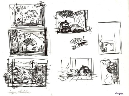 Cars Original Storyboard Concept Drawing For Discount