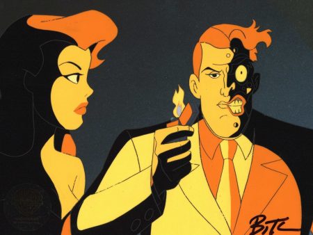 Batman The Animated Series Original Production Cel signed by Bruce Timm: Poison Ivy and Two-Face Online Hot Sale