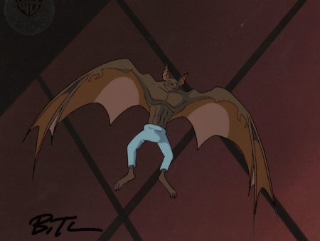 Batman The Animated Series Original Production Cel with Matching Drawing signed by Bruce Timm: Manbat Sale