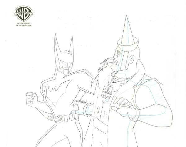 Batman Beyond Original Production Cel with Matching Drawing: Batman and Trey For Cheap