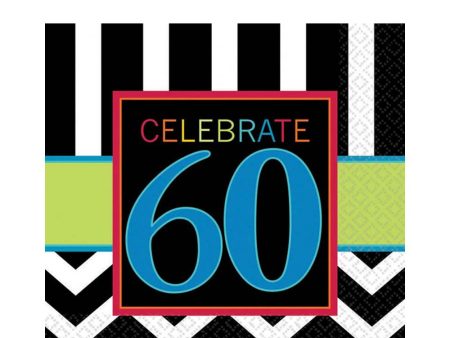 60th Celebration Luncheon Tissues 16pcs Fashion