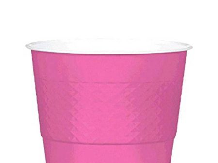 Bright Pink Plastic Cups  9oz, 20pcs Cheap