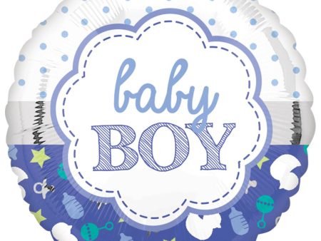 Baby Boy Scallop Foil Balloon 18in Online Hot Sale