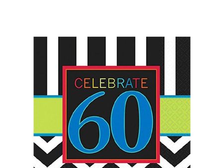 60th Celebration Beverage Tissues Discount