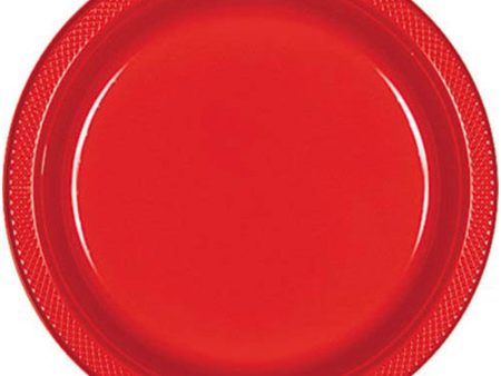 Apple Red Plastic Plates 10.25in, 20pcs For Discount