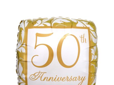 50th Anniversary Gold Elegant Square Balloon 45cm Online Hot Sale