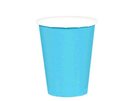 Caribbean Blue Paper Cups 9oz 20pcs Supply