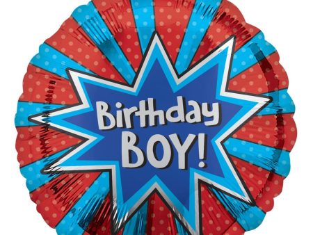 Birthday Boy Burst Foil Balloon 45cm Online