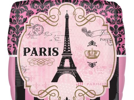 A Day in Paris Square Jumbo Foil Balloon 28in Discount