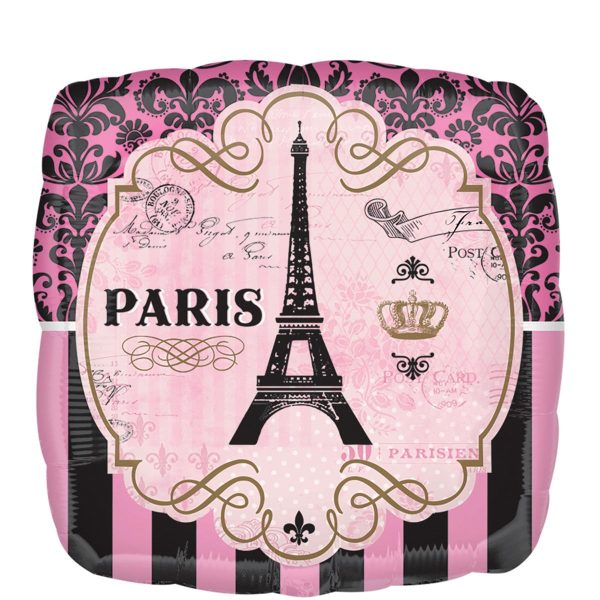 A Day in Paris Square Jumbo Foil Balloon 28in Discount