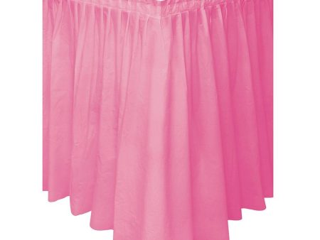 Bright Pink Plastic Table Skirt 14in x 29in For Sale