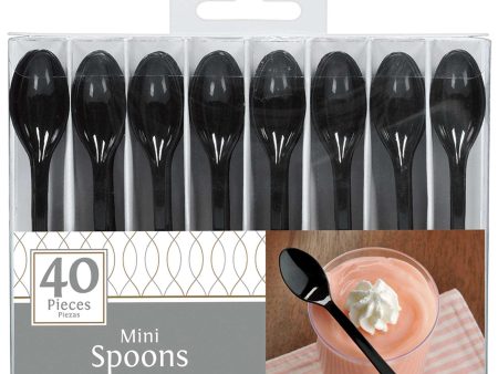 Black Mini Spoon 4in, 40pcs Discount