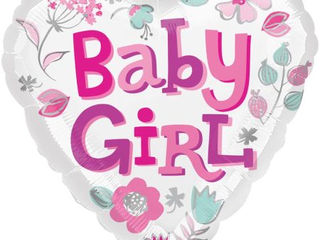 Baby Girl Heart Foil Balloon 18in Online