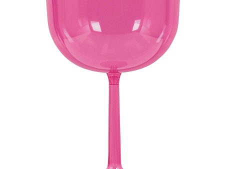 Bright Pink Plastic Wine Glass 47oz Discount