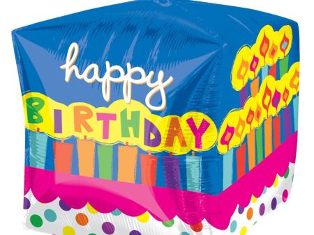 Birthday Cake Cubez Balloon 15in Supply