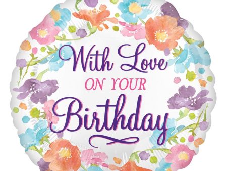 With Love on Your Birthday Foil Balloon 18in Online Hot Sale