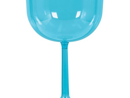 Caribbean Blue Plastic Wine Glass 47oz Online Sale